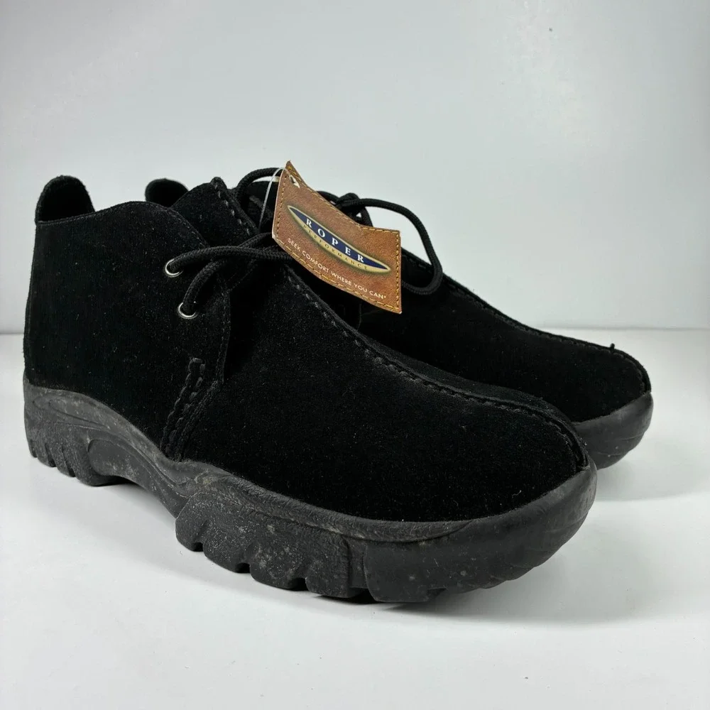 Roper Performance Men's 12 Black Suede Lace-Up Split Toe Chukka Boots 20-602-421